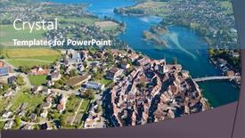  Presentation with medieval - Beautiful presentation theme featuring stein-am-rhein-medieval-city backdrop and a teal colored foreground