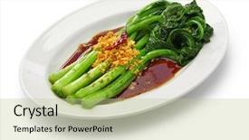  Presentation with oyster - Slide deck consisting of steirs - choy sum stir fry background and a mint green colored foreground