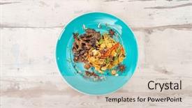  Presentation with noodles - Cool new PPT theme with steirs - sesame beef stir fry noodles backdrop and a lemonade colored foreground