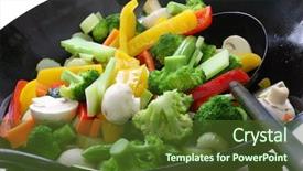  Presentation with chinese - Presentation theme enhanced with steirs - stir fried vegetables background and a tawny brown colored foreground