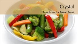  Presentation with stir fried bok choy - Theme having steirs - stir fried vegetables background and a yellow colored foreground