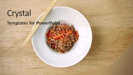  Presentation with noodles - Amazing slide deck having steirs - stir fry noodles soba backdrop and a soft green colored foreground