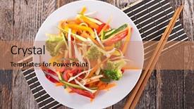  Presentation with hydroponics vegetables hydroponic vegetable - Presentation design having steirs - stir fry vegetables background and a coral colored foreground