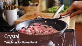  Presentation with beef steak bbq strip steak - Presentation design enhanced with steirs - stirring strips of beef background and a  colored foreground