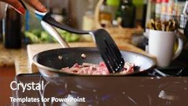  Presentation with beef - Beautiful slides featuring steirs - stirring strips of beef backdrop and a  colored foreground