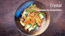  Presentation with thai - PPT theme enhanced with steirs - traditional stir-fried thai phat phak background and a violet colored foreground