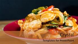  Presentation with stir fried bok choy - PPT layouts featuring steirs - wok fried chicken stir fry background and a gold colored foreground