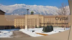  Presentation with architecture - Colorful presentation theme enhanced with stella - houses in innsbruck austria backdrop and a coral colored foreground