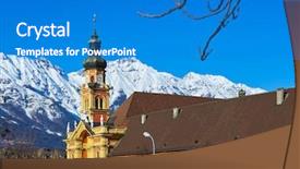  Presentation with triumph arch in innsbruck austria - Presentation enhanced with stella - old cathedral in innsbruck austria background and a teal colored foreground