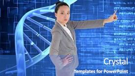  Presentation with asian dumplings in broth bowl - PPT theme having adult stem cell - composite image of unsmiling asian background and a teal colored foreground