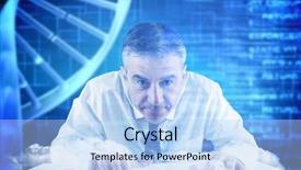  Presentation with keyboard - Beautiful PPT theme featuring adult stem cell - mature businessman typing on keyboard backdrop and a light blue colored foreground