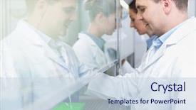  Presentation with science - Presentation theme with stem career - researchers in science lab preparing background and a lemonade colored foreground