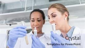  Presentation with lab test - Amazing PPT layouts having analyzing instrument talking about test backdrop and a light blue colored foreground