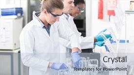  Presentation with lab safety - Amazing slides having stem career - scientists in research lab backdrop and a  colored foreground