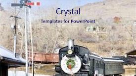  Presentation with stem - Theme with stem locomotive in colorado railroad museum usa background and a sky blue colored foreground