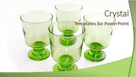  Presentation with matcha green tea - Audience pleasing PPT layouts consisting of stem ware - four matching green goblets backdrop and a  colored foreground