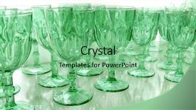  Presentation with green luxury fashion - Cool new theme with stem ware - green cups rows glass crystal backdrop and a seafoam green colored foreground
