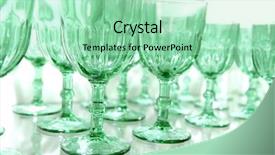  Presentation with green glass - Cool new slides with stem ware - green cups rows glass crystal backdrop and a mint green colored foreground