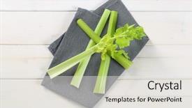  Presentation with celery - Presentation theme featuring stems of green celery background and a white colored foreground