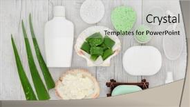  Presentation with aloe vera - Audience pleasing PPT layouts consisting of stems yoghurt moisturiser facial cream backdrop and a light gray colored foreground