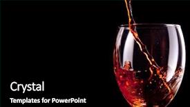  Presentation with wine trading - Presentation design with stemware being filled with wine background and a black colored foreground