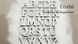  Presentation with wooden english letters alphabet - Theme consisting of stencil - alphabet letters on scattered flour background and a light gray colored foreground