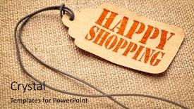  Presentation with price - Presentation design consisting of stencil - happy shopping sign background and a coral colored foreground