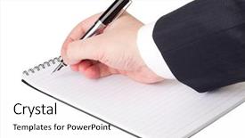  Presentation with fountain pen - Amazing theme having steno notebook and a fountain backdrop and a white colored foreground