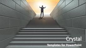  Presentation with career - Beautiful PPT layouts featuring step challenge - businessman climbing up challenging career backdrop and a gray colored foreground