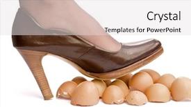  Presentation with eggshells - Slides with step forward - business sayings walking on eggshells background and a  colored foreground