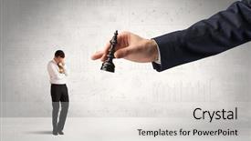  Presentation with step - Audience pleasing presentation theme consisting of step in his chess game backdrop and a light gray colored foreground