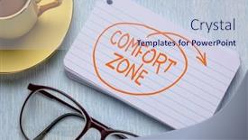  Presentation with index card - Cool new slide deck with step-out-of-comfort-zone backdrop and a lemonade colored foreground