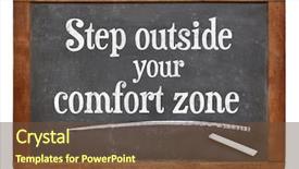  Presentation with step - Theme with step outside your comfort zone background and a tawny brown colored foreground