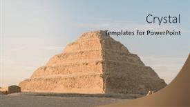  Presentation with egypt pyramid - Presentation design consisting of step-pyramid-at-saqqara-egypt background and a light blue colored foreground