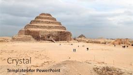  Presentation with egypt pyramid - Colorful presentation enhanced with step-pyramid-of-saqqara backdrop and a lemonade colored foreground