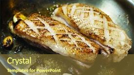  Presentation with fried foods - Beautiful slides featuring step step instructions - fried duck backdrop and a  colored foreground