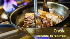  Presentation with fried foods - Colorful PPT layouts enhanced with step step instructions - fried duck backdrop and a  colored foreground