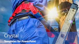  Presentation with electrician - Slides consisting of stepladder-holding-an-african-american background and a cobalt blue colored foreground