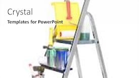 Presentation with paint - Slide deck featuring stepladder-with-paint-cans background and a white colored foreground