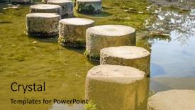  Presentation with heian - Slide deck having stepping stones at heian shrine background and a gold colored foreground