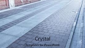  Presentation with road light - Presentation theme with stepping stones stepping stones - cobblestone paved road long background and a seafoam green colored foreground