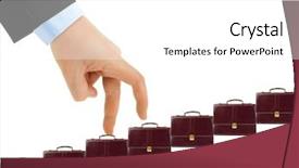  Presentation with career - PPT layouts consisting of stepping up - hand and career staircase isolated background and a white colored foreground