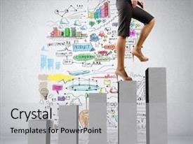 Stepping Up On Chart Bar PPT template 70 | CrystalGraphics