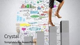  Presentation with stepping - Cool new PPT layouts with stepping up on chart bar backdrop and a light gray colored foreground