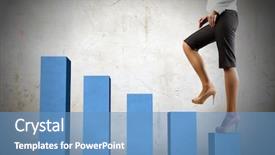  Presentation with stepping - Audience pleasing presentation design consisting of stepping up on chart bar backdrop and a teal colored foreground