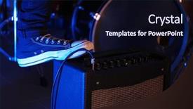 Presentation with club foot - Presentation with stage steps - musician's foot stepped on amplifier background and a wine colored foreground