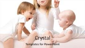  Presentation with three for one - PPT theme enhanced with 3 steps - three cute little girls background and a lemonade colored foreground