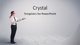  Presentation with elegant - Presentation design featuring steps - young male business person background and a light gray colored foreground