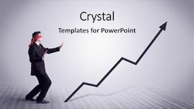  Presentation with develop - Presentation theme consisting of steps - young male office worker trying background and a sky blue colored foreground