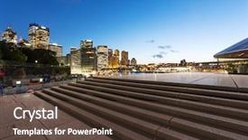  Presentation with sydney - Presentation having steps and cityscape in sydney background and a  colored foreground